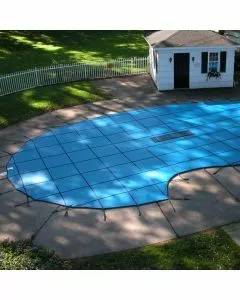 Doheny's 10 Year Solid Safety Cover for 16x40 ft Rectangular Pool, Blue