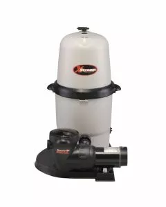 Hayward XStream above ground pool cartridge filter system with 1.5 HP PowerFlo Matrix pump, featuring large-capacity tank (150 square foot) and durable base