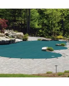 Meyco 12 Year Mesh MeycoLite Safety Cover for 16x36 ft Rectangular Pool, Green