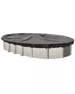 5 Year Above Ground Oval Mesh Winter Cover on Pool and no background