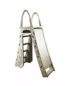 Confer Roll Guard A Frame Safety Ladder for above ground pools with locking barrier and 300 pound weight limit