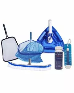 Doheny's Above Ground Maintenance Kit, Commercial Grade Rake, Commercial Grade Skimmer, Super Deluxe Brush, Deluxe Clear Vacuum, Jumbo Thermometer, 5-In-1 Test Strips