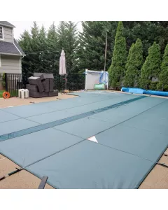 Meyco 12 Year Solid PermaGuard Safety Cover for 20x44 ft Rectangular Pool, Green