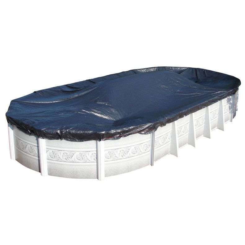 10 x 15-ft Pool Mate 351015-4PM Heavy-Duty Blue Winter Pool Cover for Oval Above Ground Swimming Pools Oval Pool 