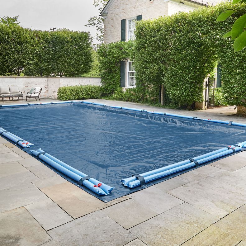 Solid Winter Cover for 12x24 ft Rectangular Pools with 10 Water Bags by Doheny's