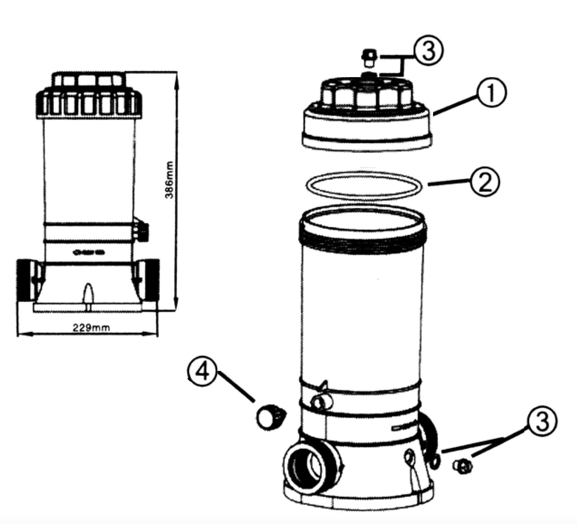 Doheny s Automatic Inground Chlorinator Brominator In line Parts