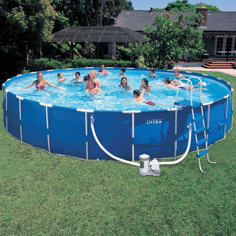 Intex Round Steel Frame Quick Pool 18, 18 X 48 Above Ground Pool Liner