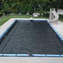 Black 18' x 36' Rectangle In-Ground Swimming Pool Mesh Winter Cover 10 Year 