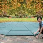 Doheny's 10 Year Mesh Safety Cover for 18x36 ft Rectangular Pool, Green