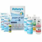 Doheny’s Pool Start-Up Kit #4 Master Kit contents, including Natural Chemistry Metal Free, Pool Magic Spring + PHOSfree, Water Clarifier, Algaecide, Super Shock, and 10 FREE test strips to prepare your pool for the new season