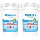 Two buckets of Doheny's Di-Chlor Chlorinating Granules - sanitize your pool quickly