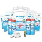 Doheny's Super Saver Value Pack with 3 in Chlorine Tabs also includes Chlorine-Free Oxi Shock,  Super Shock Plus, Algaecide 60, and Extra Strength Metal Out