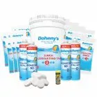 Doheny's Super Saver Value Pack with 3 in Chlorine Tabs also includes Chlorine-Free Oxi Shock,  Super Shock Plus, Algaecide 60, and Extra Strength Metal Out