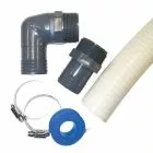Doheny's Pump to Filter Plumbing Kit | 2 Clamps | 3' Hose | 1 Elbow | 1 Adapter 1.5" | 1 Roll of Teflon Tape