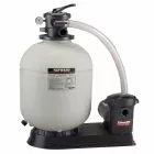 Hayward Pro Series sand filter system with 18 inch tank and 1.5 HP Matrix pump, featuring top mount valve and durable base for above ground pools