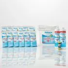 Doheny's Above Ground Chemical Bundle lined up to show that it includes Doheny's best-sellers you need to maintain your pool: Doheny's 3 inch Chlorinating Tabs, Doheny's Super Shock, Doheny's Algaecide 60, and Doheny's Water Clarifer Plus