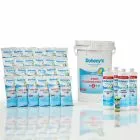 Chemical Bundle for inground pools featuring 3 inch Chlorine Tablets option, plus Doheny's Super Shock, Doheny's Algaecide 60, and Doheny's Water Clarifier Plus.