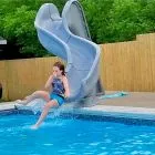 Global Pool Products Rip Tide Pool Slide, Left Turn, Sandstone