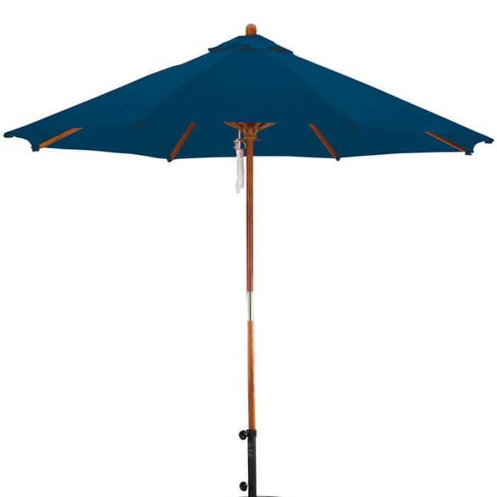 Corsica 9 Ft Wood Market Polyester Umbrella Navy Doheny S Pool Supplies Fast