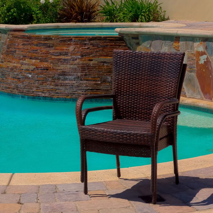 Noble House Outdoor Wicker Chairs 2 Pack Doheny S Pool Supplies Fast