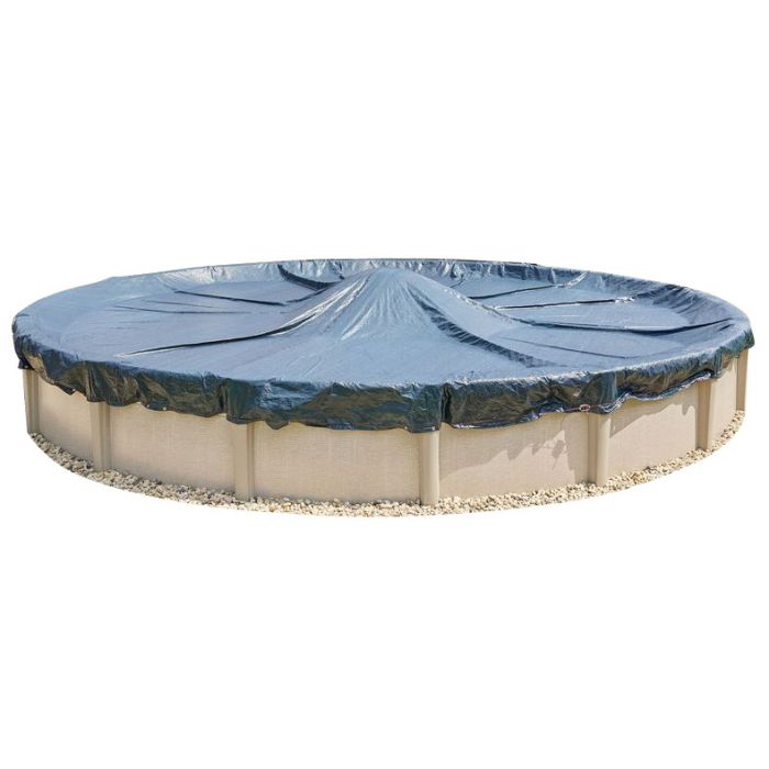 Solid Winter Cover for 30 ft Round Pools, 10 Year Warranty, with 50 Cover  Clips