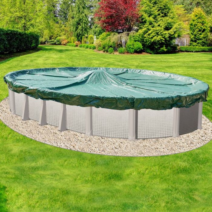 Solid Winter Cover for 18x34 ft Oval Pools Above Ground