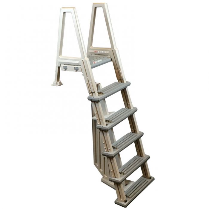 Confer 56-in Plastic Pool Deck Ladder with Hand Rail in the Above
