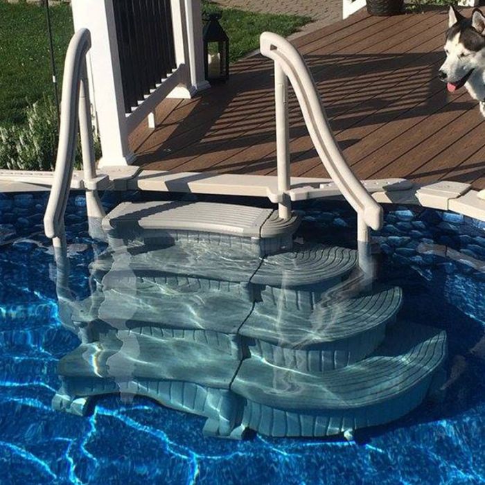 Confer Curve Above Ground Pool Steps, Pool Ladder For Above Ground Without Deck