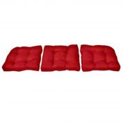 Sunbrella Sofa Cushions, Set of 3, 60x19 in, Jockey Red
