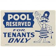 Poolmaster 18x12 in Pool Reserved Tenants Only Sign English