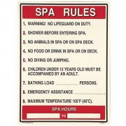 Poolmaster Spa Rules Sign English