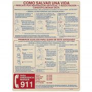 Poolmaster Saving-A-Life CPR Safety Sign 18x24 in, Spanish
