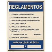 Poolmaster Pool Rules Sign, 18x24 in, Spanish