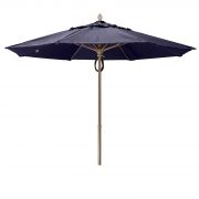 Fiberbuilt 11 ft Acrylic Market Push Up Umbrella, 2 Piece White Aluminum Pole, Captain's Navy Canopy