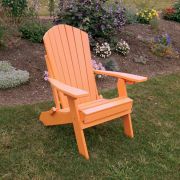 A & L Furniture Poly Folding Adirondack Chair, Bright White