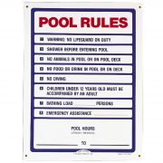 Poolmaster Pool Rules Sign, 18x24 in, English