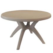 Side view of Grosfillex 46 in Ibiza Table in French Taupe