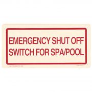 Poolmaster Emergency Shut Off Sign, 12x6 in