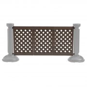 Grosfillex Decorative Portable Fence, 3 Panel Brown