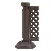 Grosfillex Decorative Portable Fence Post and Base Kit, Brown