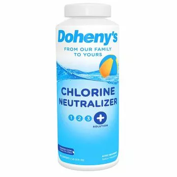 Bottle of Doheny's Chlorine Neutralizer, 2 lb. - the fastest way to reduce chlorine levels in your pool.