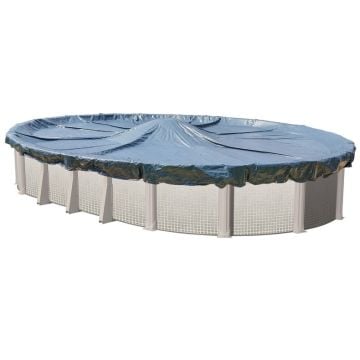 10 Year Above Ground Oval Solid Winter Cover on Pool and no background