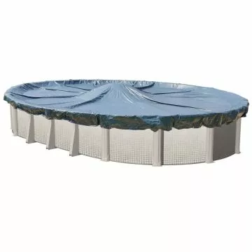 10 Year Above Ground Oval Solid Winter Cover on Pool and no background