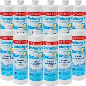 Twelve 1 quart bottles of Doheny's Super Algaecide Plus