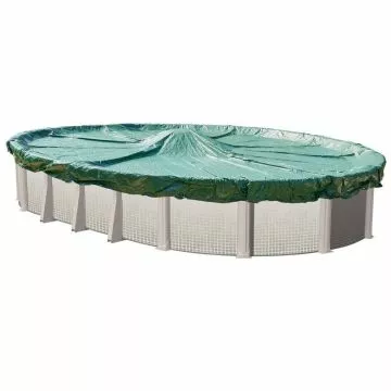 12 Year Above Ground OVal Solid Winter Cover on Pool and no background