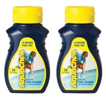 AquaChek Yellow (50) for Free Chlorine, Total Alkalinity, Cyanuric Acid (Stabilizer) & pH, 2 Pack