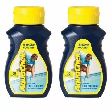 AquaChek Yellow (50) for Free Chlorine, Total Alkalinity, Cyanuric Acid (Stabilizer) & pH, 2 Pack