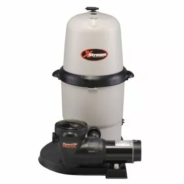 Hayward XStream above ground pool cartridge filter system with 1.5 HP PowerFlo Matrix pump, featuring large-capacity tank (150 square foot) and durable base