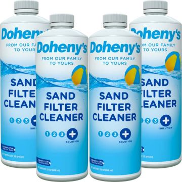 Doheny's Sand Filter Cleaner - Improve Filtration and Reduce Maintenance - (4) 1 quart bottles