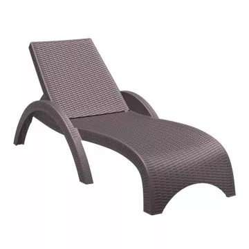 Compamia Fiji Resin Wickerlook Chaise Lounge, Brown
